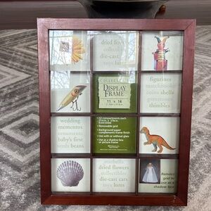 VTG wood tray shelf hanging Knick knack miniature display case frame collectors